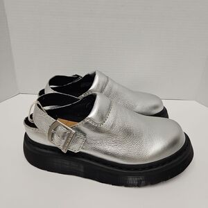 Dr. Martens Silver Leather Shoes